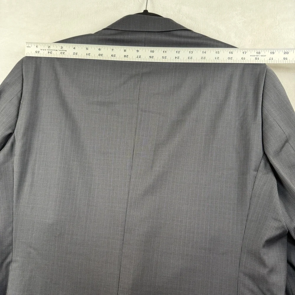 Indochino Suit Mens 44L Pants 36x29 100% Wool Career Houndstooth Blue Brown